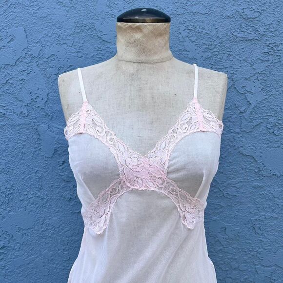 Pink Lace Camisole Vintage Tank Top Romantic Fairycore - Picture 1 of 8
